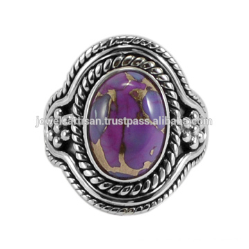 Bague en argent sterling 925 en argent sterling violet et violet naturel